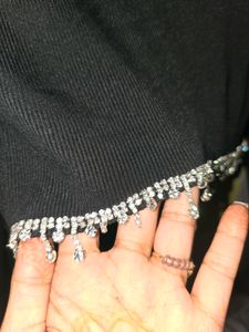 Urabnic Black Top Woth Rhinestones New S