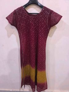 See through maroon georgette kurti