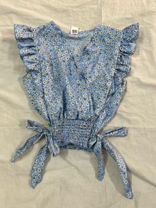 Floral Ruffle Sleeve Tie Top🎀