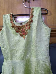 Green Embroidered Anarkali Dress