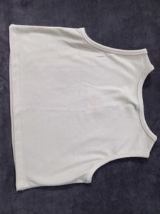 White Cropped Tank Top