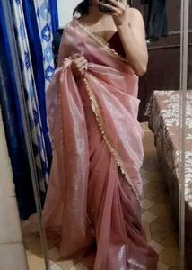 New Attractive Nylon Silk Saree With Blouse Piece