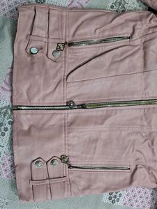 leather peach colour jacket