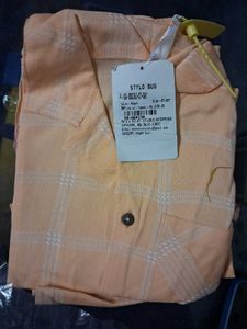 Stylish Peach Checkered Shirt 7 To 8 Yer