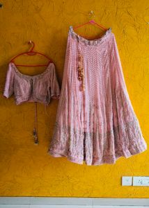 Pink Lehenga set heavy flair
