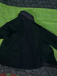 Blue Jacket with Polka Dot Accents