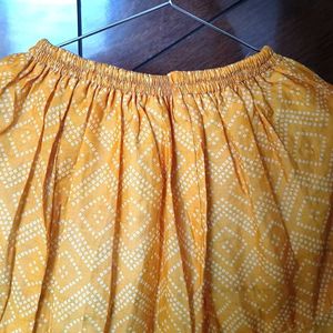 Yellow Printed Long Skirt