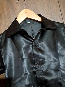 Boy&#39;s Black Shiny Shirt