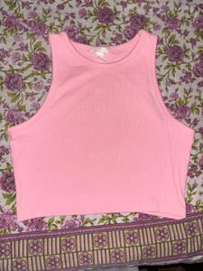 H&M Pink Ribbed Tank Top