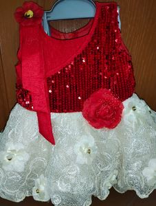 Red Colour Baby Frock