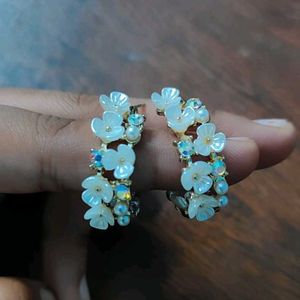 Floral Hoop Earrings