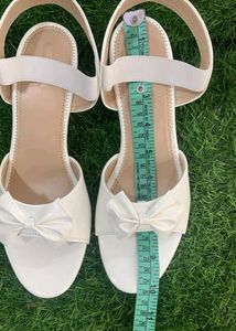 White Heels With Cute Bow Detailing
