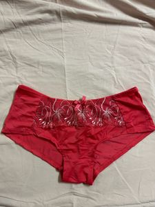 Red Panties with Lace Detail
