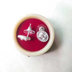 Pure Silver Ovel Shape AD Studs/Earrings 1 pair