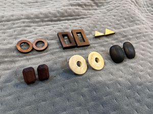 Designer Wooden Earrings (Set of 6)
