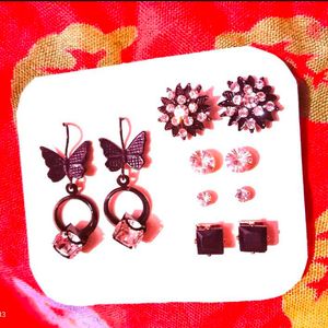 Earings And Studs Black Combo