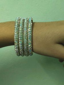 Sparkling Rhinestone Bangles - Set of 4