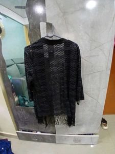 Black Fringe Cardigan