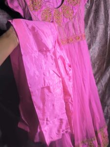Pink Net Anarkali