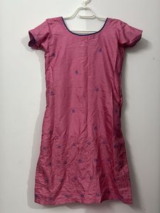 Pink Embroidered Kurta