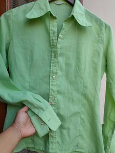 Green Fitted Button Up Shirt