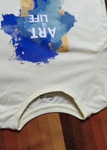 Women Yellow Graphic Print Cotton Tshirt