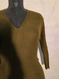 Olive Green Knit Sweater