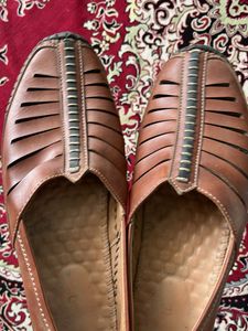 Classic Brown Leather Cut-Out Mules