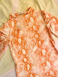 MNG Orange Snake Skin Top
