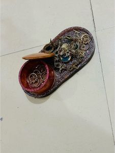 resin  Oval tray with box to organize jewelr