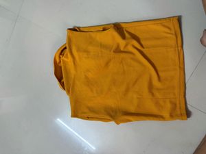 Mustard Yellow V-Neck Crop Top