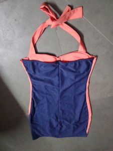 Orange And Blue Body Fitted Party Dress