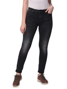 Black straight fit denim