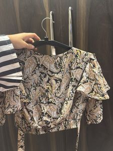 Paisley Print Crop Top And Pants