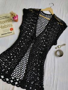 Crochet Knit Shrug with front knot