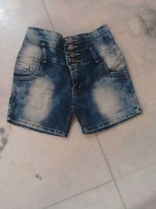 Denim High-Waisted Shorts