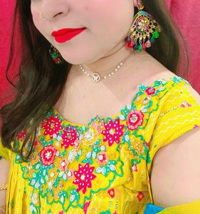 💛 Yellow Gown With Duppata 💛