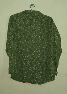 Green Printed Casual Shirt