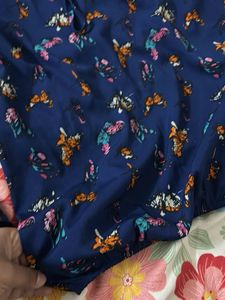 Blue Floral Print Top