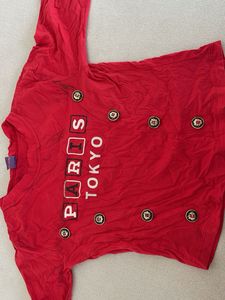 Red "Paris Tokyo" Top