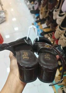 Coffee Brown Single Buckle Heels