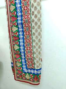 Off White Saree with border