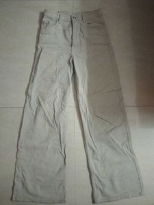 light Beige Wide Leg Jeans