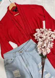 B2G2 🎁Imported Red Longline Shrug ()