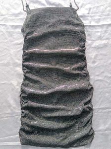 (Urbanic)Glittery Rhinstone Chain Ruched Dress