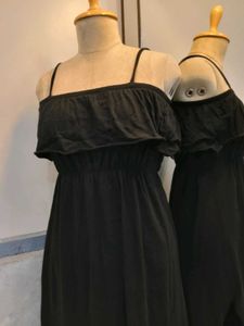 Black Stretchable Cotton Dress