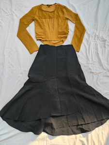 Korean Mermaid Skirt And Forever 21Top ( Combo)