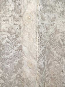 Trendy Partywear Lace Shirt Top Sheer Off-white
