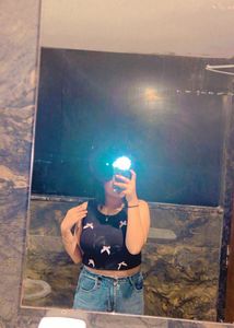 Cute Black Bow Tank Top