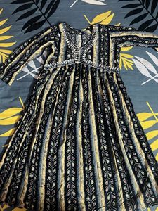 Elegant Printed Kurta mirror work